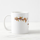 Sei dankbar, dankbar, gesegnet - Herbstliche Blume Kaffeetasse (Links)