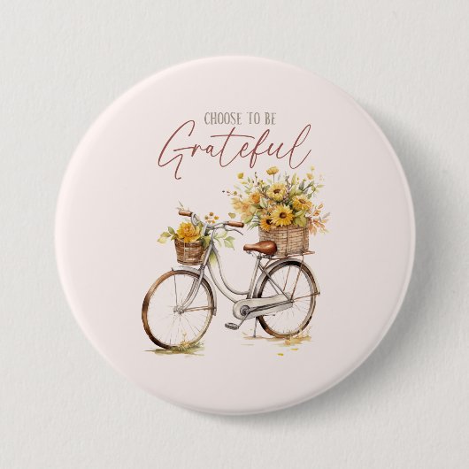 Sei dankbar - Fahrrad & Rustikale Stürze Button (Vorderseite)