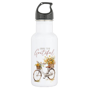 Sei dankbar - Fahrrad & Rustikale Stürze Edelstahlflasche