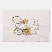 Sei dankbar - Fahrrad & Rustikale Stürze Geschirrtuch (Horizontal)