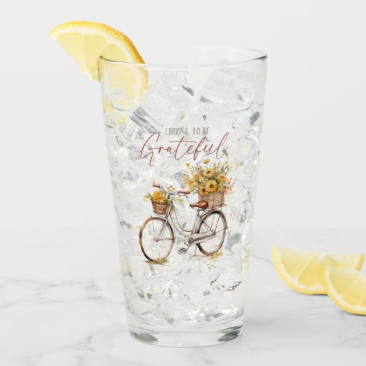 Sei dankbar - Fahrrad & Rustikale Stürze Glas (Vorderseite Ice)