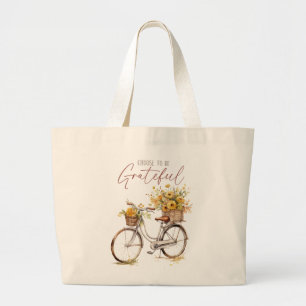 Sei dankbar - Fahrrad & Rustikale Stürze Jumbo Stoffbeutel