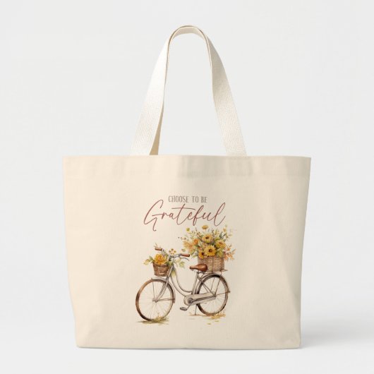 Sei dankbar - Fahrrad & Rustikale Stürze Jumbo Stoffbeutel (Vorne)
