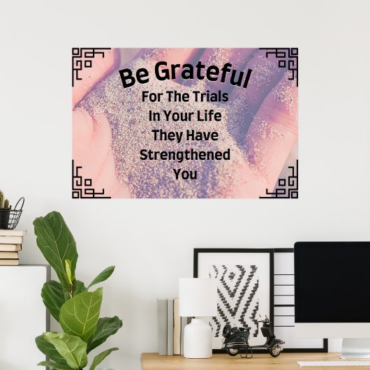 "Sei dankbar" Inspiration Wall Art Poster (Heimbüro)