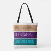 'Sei dankbar' Modernes Farbblock-Design  Tasche (Rückseite)
