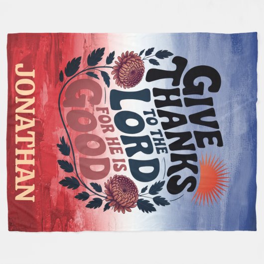 Sei Dankbar - Personalisiert Christlich Fleecedecke (Vorderseite (Horizontal))