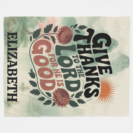 Sei Dankbar - Personalisiert Christlich Fleecedecke (Vorderseite (Horizontal))