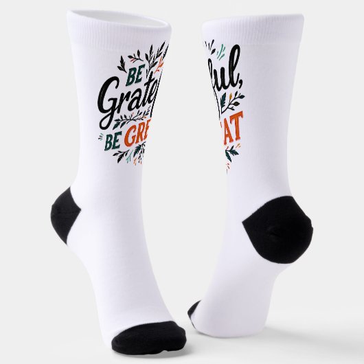 Sei dankbar, sei großartig socken (Gewinkelt)