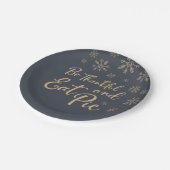 Sei dankbar und esse Kuchen| Sonnenlicher Erntedan Pappteller (Schrägansicht)