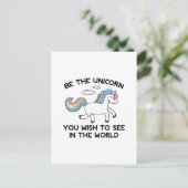 Sei das Einhorn Postkarte (Stehend Vorderseite)