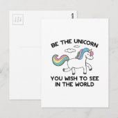 Sei das Einhorn Postkarte (Vorne/Hinten)