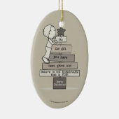 Sei das Geschenk-Weihnachtsbaum (Tan) Keramikornament (Rechts)