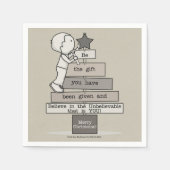 Sei das Geschenk-Weihnachtsbaum (Tan) Serviette (Vorderseite)