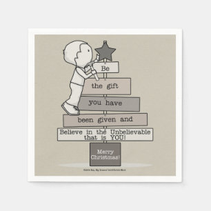 Sei das Geschenk-Weihnachtsbaum (Tan) Serviette