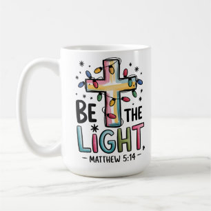 Sei das Licht Christliches Kreuz Religiöses Weihna Kaffeetasse