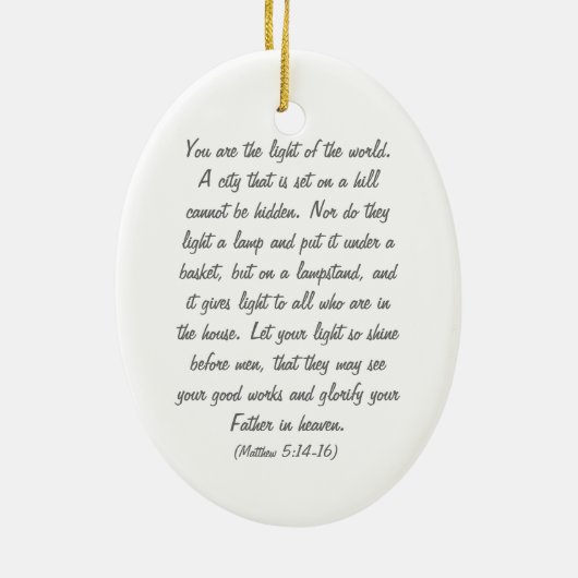 Sei das Licht Keramik Ornament (Hinten)
