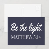 Sei das Licht Mathew 5:14 Bibel Verse Postkarte (Vorne/Hinten)