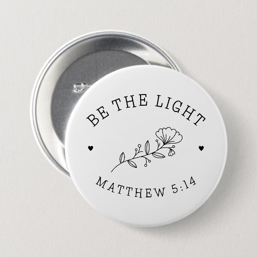 Sei das Licht | Matthew 5:14 Bibelverse Button (Vorne & Hinten)