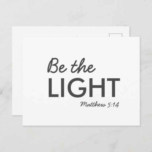Sei das Licht | Matthew 5:14 Bibelverse Christlich Postkarte (Vorne/Hinten)
