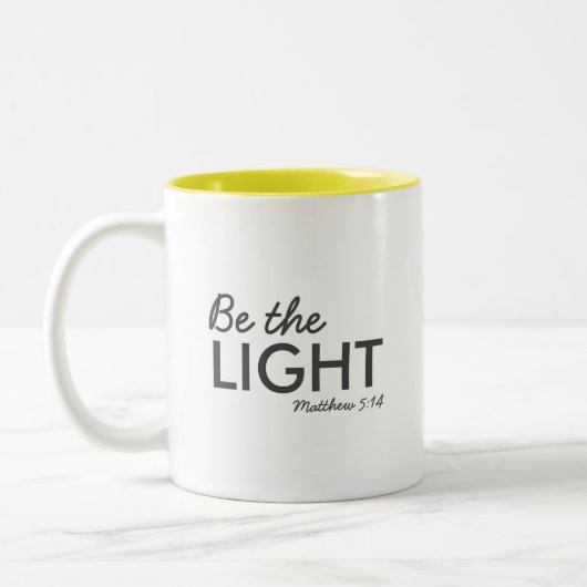 Sei das Licht | Matthew 5:14 Bibelverse Christlich Zweifarbige Tasse (Links)