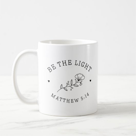 Sei das Licht | Matthew 5:14 Bibelverse Kaffeetasse (Links)