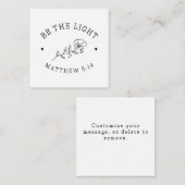 Sei das Licht | Matthew 5:14 Bibelverse Mitteilungskarte (Vorne/Hinten)