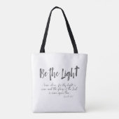Sei das Licht mit der KJV Bible Verse Tasche (Rückseite)