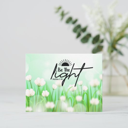 Sei das Licht Postkarte (Stehend Vorderseite)