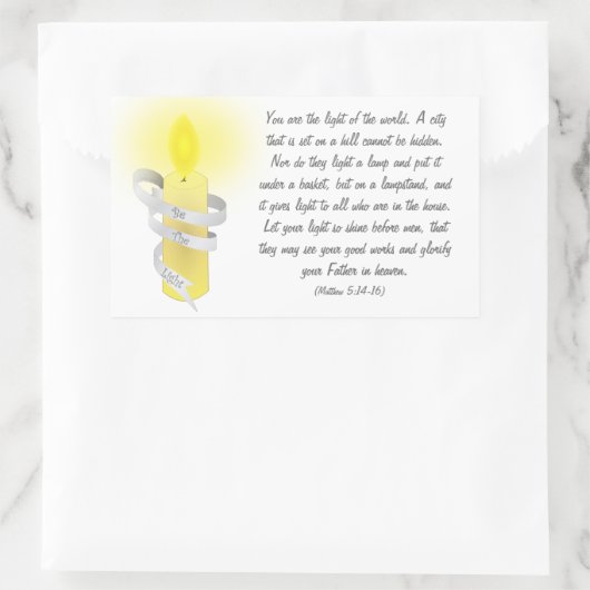 Sei das Licht Rechteckiger Aufkleber (Tasche)