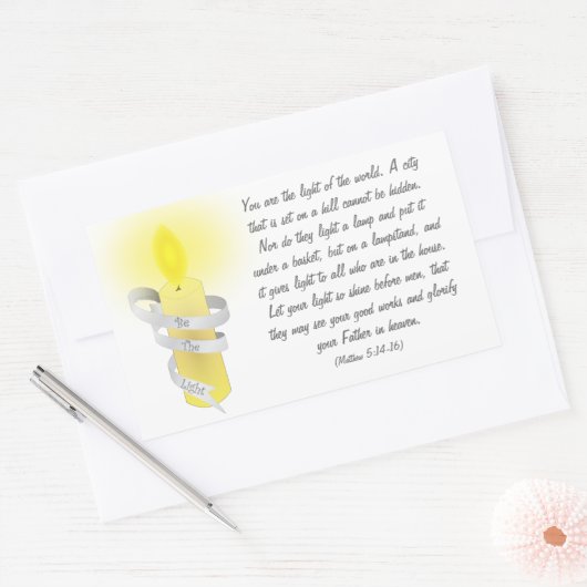 Sei das Licht Rechteckiger Aufkleber (Umschlag)