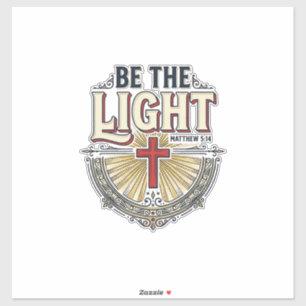 Sei das Licht Vintage Christliches T-Shirt Design_ Aufkleber