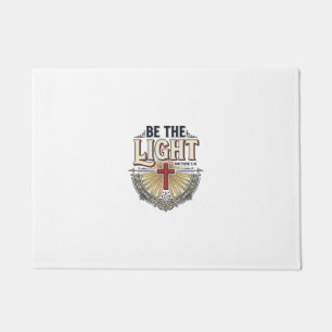 Sei das Licht Vintage Christliches T-Shirt Design_ Fußmatte