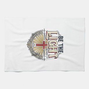 Sei das Licht Vintage Christliches T-Shirt Design_ Geschirrtuch