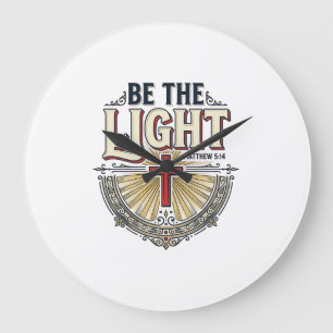 Sei das Licht Vintage Christliches T-Shirt Design_ Große Wanduhr