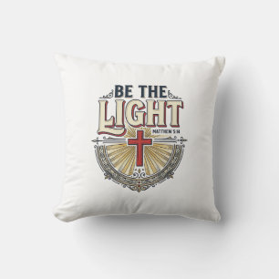 Sei das Licht Vintage Christliches T-Shirt Design_ Kissen