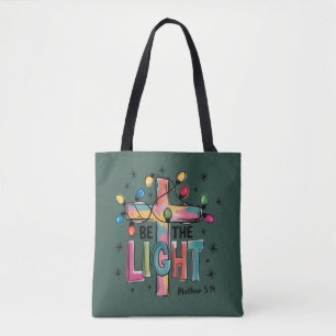 Sei das Licht Weihnachten Christliches Kreuz Xmas Tasche