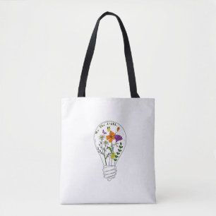 Sei das Licht Wildblumen-Motivationszitat Tasche