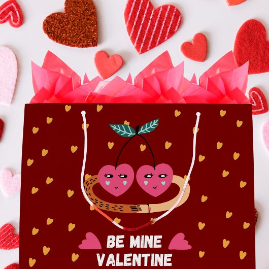 Sei das Mine Valentine, 2 Niedliche rosa Kirsche i Große Geschenktüte