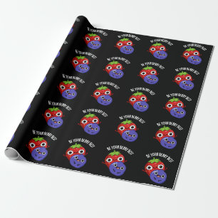 Sei dein Berry Best Funny Fruit Pun Dark BG Geschenkpapier