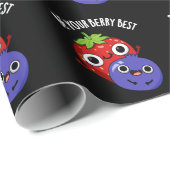 Sei dein Berry Best Funny Fruit Pun Dark BG Geschenkpapier (Rolleneckpunkt)