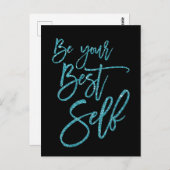 Sei dein bestes selbst Motivierend Zitat schwarz Postkarte (Vorne/Hinten)