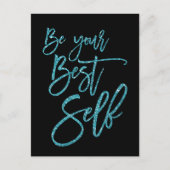 Sei dein bestes selbst Motivierend Zitat schwarz Postkarte (Vorderseite)
