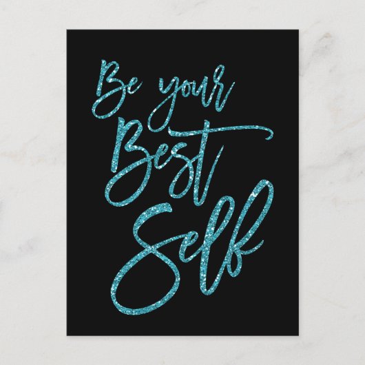 Sei dein bestes selbst Motivierend Zitat schwarz Postkarte (Vorderseite)