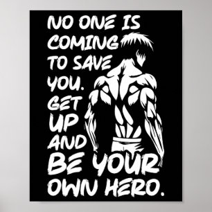 Sei dein eigener Held - Anime Bodybuilding Fitness Poster