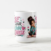 Sei dein eigenes Glanzlicht positive Affirmation Kaffeetasse (Mittel)