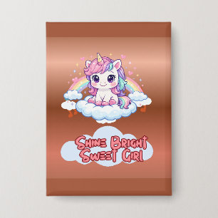 Sei Dein Eigenes Regenbogen Süßes Einhorn Button
