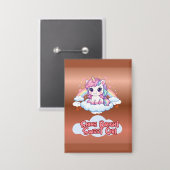Sei Dein Eigenes Regenbogen Süßes Einhorn Button (Vorderseite/Rückseite)