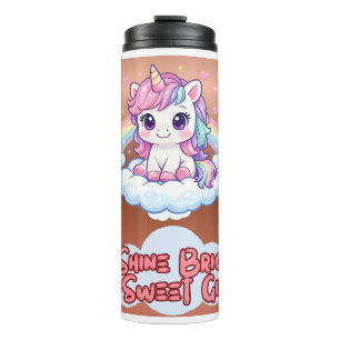 Sei Dein Eigenes Regenbogen Süßes Einhorn  Thermosbecher