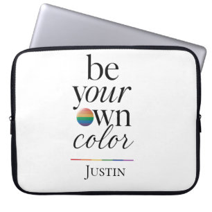 Sei deine eigene Farbe Minimal-Typografie-Statemen Laptopschutzhülle