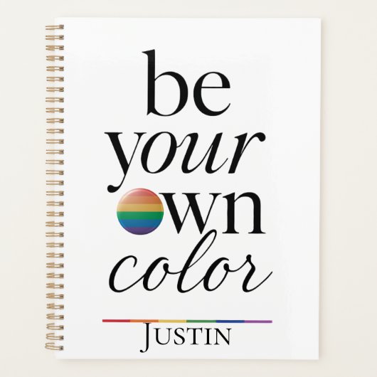 Sei deine eigene Farbe Minimal-Typografie-Statemen Planer (Vorderseite)